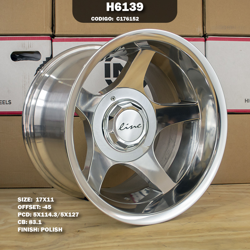 Rin R: 17 - 5-114.3 | 5-127 - 126 - H6139 - 17X11 con barrenación 5-114.3 | 5-127