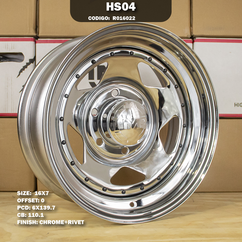 Rin R: 16 - 6-139.7 - 82 - HS04 - 16X7 con barrenación 6-139.7