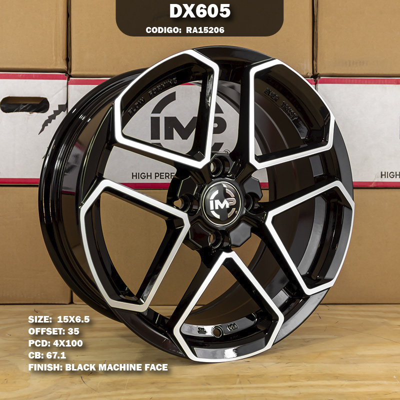 Rin R: 15 - 4-100 - 10 - DX605 - 15X6.5 con barrenación 4-100