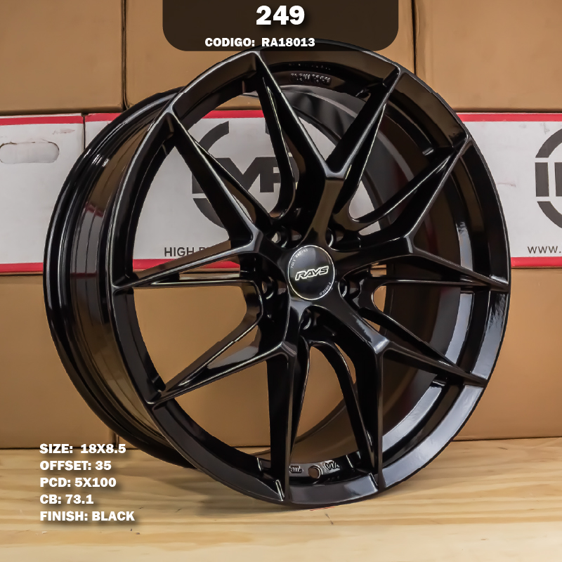 Rin R: 18 - 5-100 - 48 - 249 - 18X8.5 con barrenación 5-100