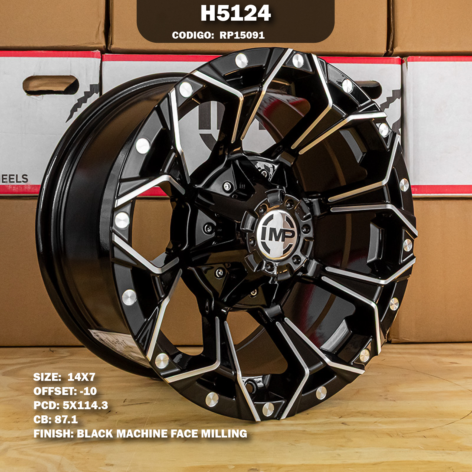 Rin R: 14 - 5-114.3 - 3 - H5124/RP14024 - 14X7 con barrenación 5-114.3