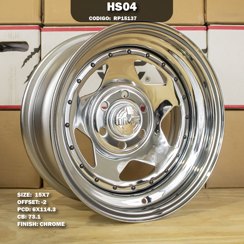 Rin R: 15 - 6-114.3 - 28 - HS04 - 15X7 con barrenación 6-114.3