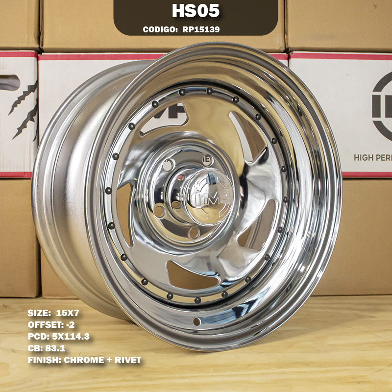 Rin R: 15 - 5-114.3 - 30 - HS05 - 15X7 con barrenación 5-114.3