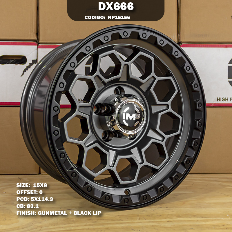 Rin R: 15 - 5-114.3 - 47 - DX666 - 15X8 con barrenación 5-114.3