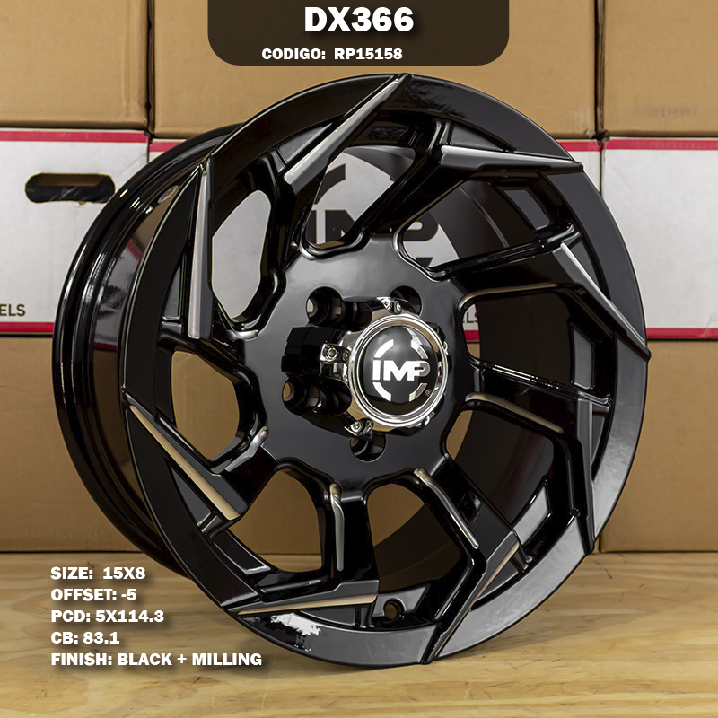 Rin R: 15 - 5-114.3 - 49 - DX366 - 15X8 con barrenación 5-114.3