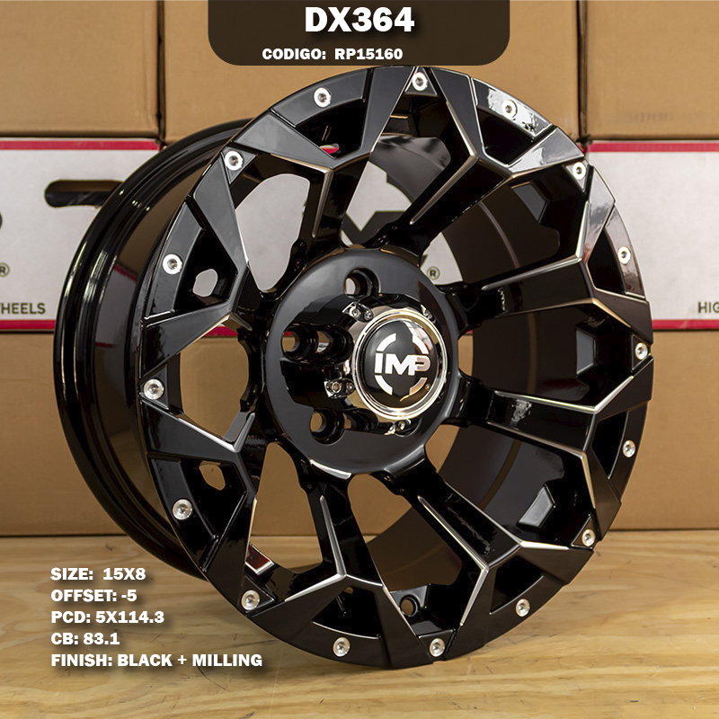 Rin R: 15 - 5-114.3 - 51 - DX364 - 15X8 con barrenación 5-114.3