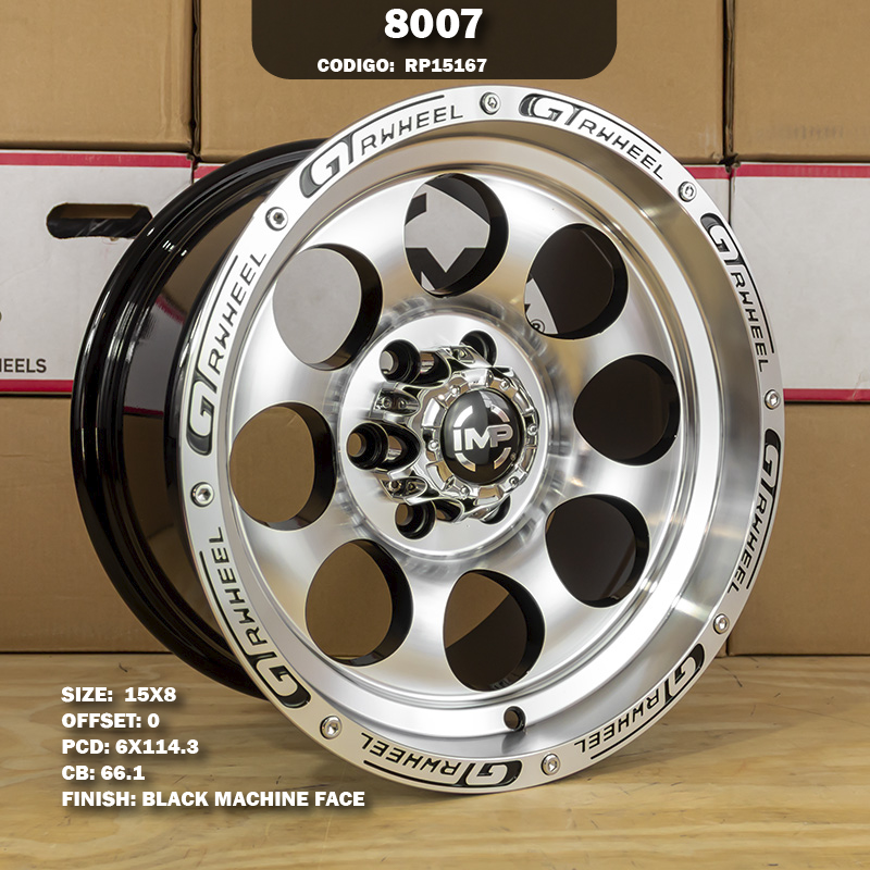 Rin R: 15 - 6-114.3 - 57 - 8007 - 15X8 con barrenación 6-114.3