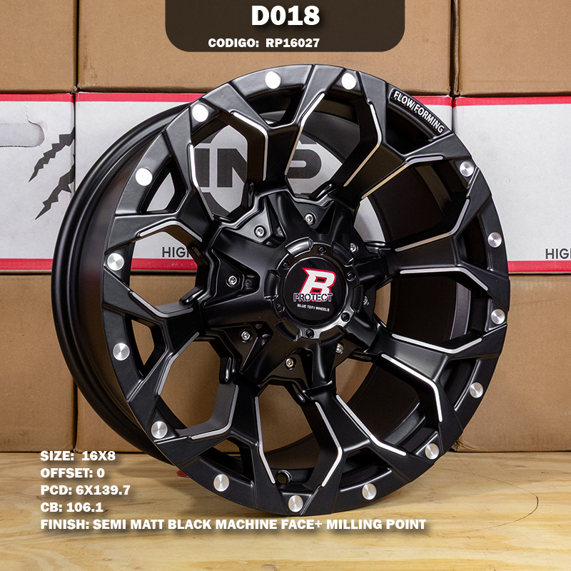 Rin R: 16 - 6-139.7 - 32 - D018 - 16X8 con barrenación 6-139.7