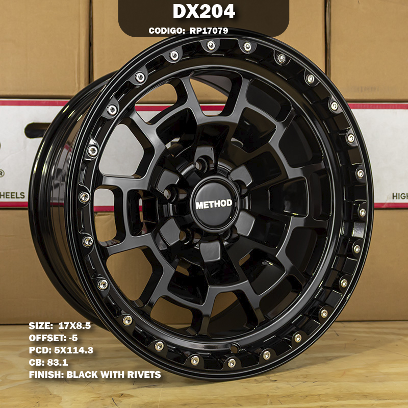 Rin R: 17 - 5-114.3 - 107 - DX204 - 17X8.5 con barrenación 5-114.3