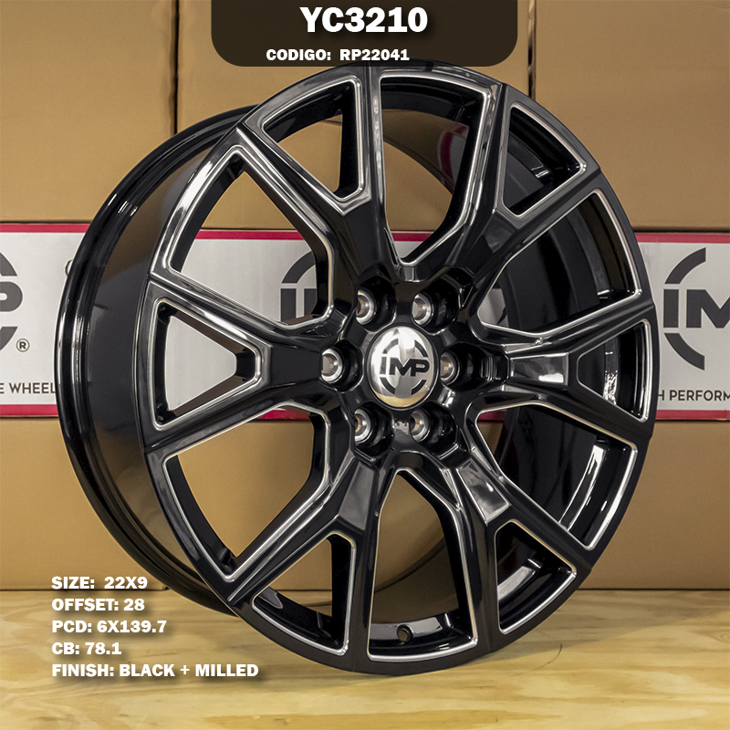 Rin R: 22 - 6-139.7 - 57 - YC3210 - 22X9 con barrenación 6-139.7